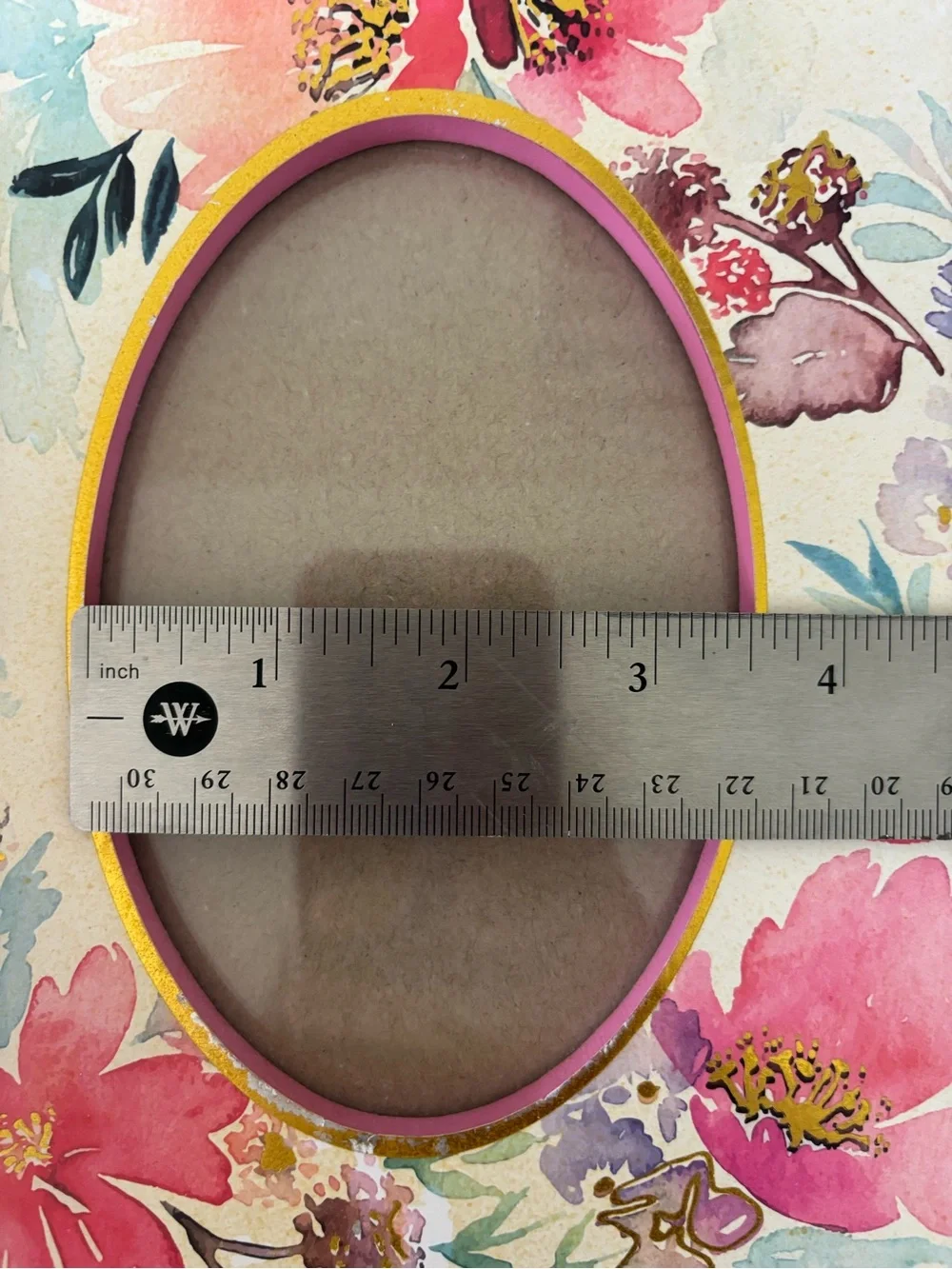 Floral Watercolor Oval Photo Frame - Pink & Multicolor
